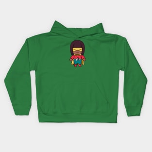 Cute Superhero Kid in Costume Kids Hoodie